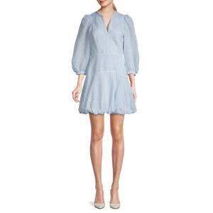 Rebecca Taylor Puff-Sleeve Bubble-Hem Dress Size 8